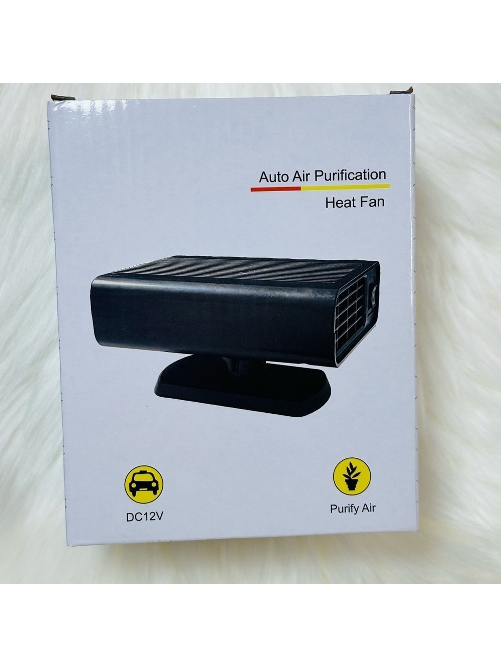 Auto Air Purification Heat Fan - Black